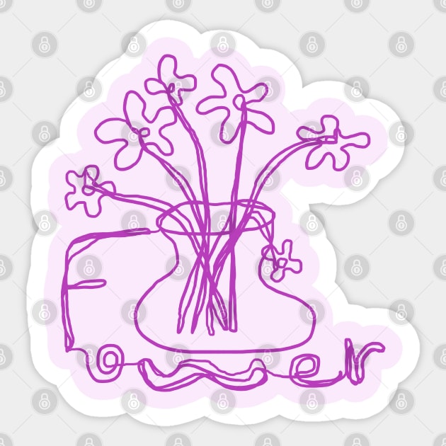 flowers, one line drawing Sticker by zzzozzo